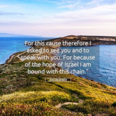 Picture 05 - Acts 28:20 WEB - For this cause therefore I asked to see you and - Bible Verse Picture