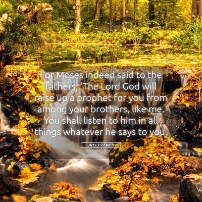 Picture 05 - Acts 3:22 WEB - For Moses indeed said to the fathers, 'The Lord - Bible Verse Picture