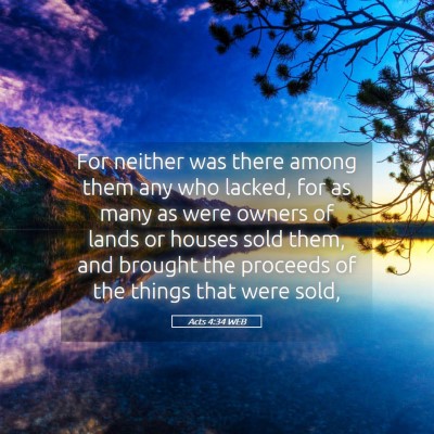 Picture 05 - Acts 4:34 WEB - For neither was there among them any who lacked, - Bible Verse Picture