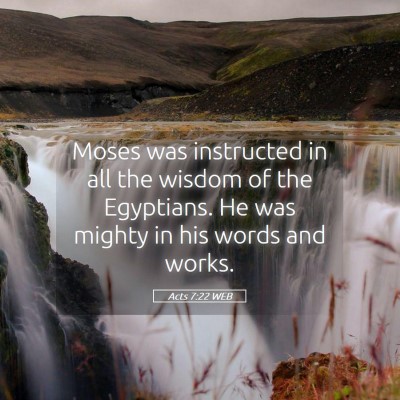 Picture 05 - Acts 7:22 WEB - Moses was instructed in all the wisdom of the - Bible Verse Picture