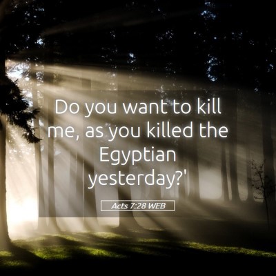 Picture 05 - Acts 7:28 WEB - Do you want to kill me, as you killed the - Bible Verse Picture