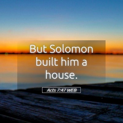 Picture 05 - Acts 7:47 WEB - But Solomon built him a - Bible Verse Picture