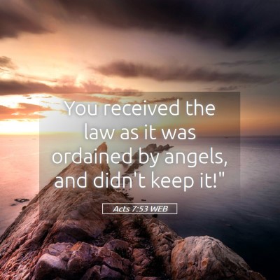 Picture 05 - Acts 7:53 WEB - You received the law as it was ordained by - Bible Verse Picture