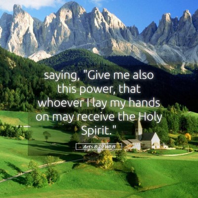 Picture 05 - Acts 8:19 WEB - saying, 