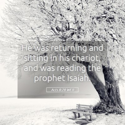 Picture 05 - Acts 8:28 WEB - He was returning and sitting in his chariot, and - Bible Verse Picture
