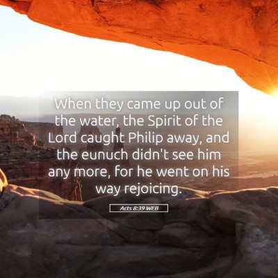 Picture 05 - Acts 8:39 WEB - When they came up out of the water, the Spirit of - Bible Verse Picture