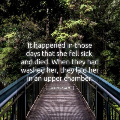 Picture 05 - Acts 9:37 WEB - It happened in those days that she fell sick, and - Bible Verse Picture