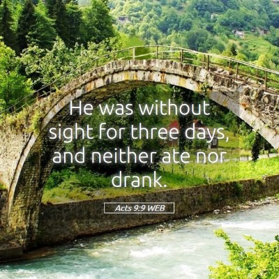 Picture 05 - Acts 9:9 WEB - He was without sight for three days, and neither - Bible Verse Picture