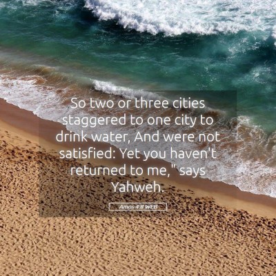 Picture 05 - Amos 4:8 WEB - So two or three cities staggered to one city to - Bible Verse Picture