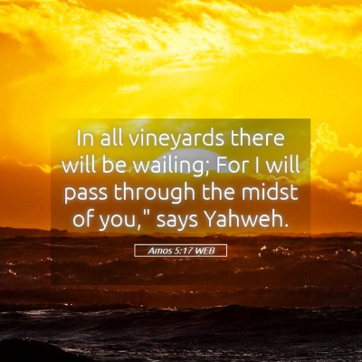 Picture 05 - Amos 5:17 WEB - In all vineyards there will be wailing; For I - Bible Verse Picture