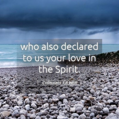 Picture 05 - Colossians 1:8 WEB - who also declared to us your love in the - Bible Verse Picture