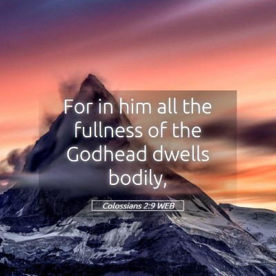 Picture 05 - Colossians 2:9 WEB - For in him all the fullness of the Godhead dwells - Bible Verse Picture