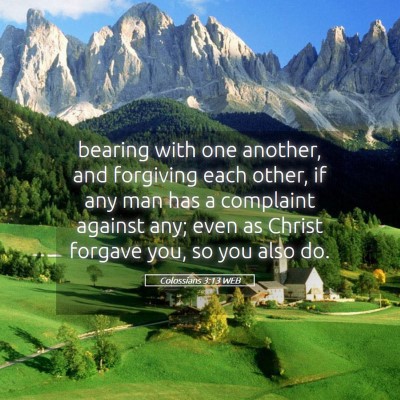 Picture 05 - Colossians 3:13 WEB - bearing with one another, and forgiving each - Bible Verse Picture