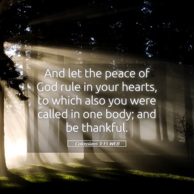 Picture 05 - Colossians 3:15 WEB - And let the peace of God rule in your hearts, to - Bible Verse Picture