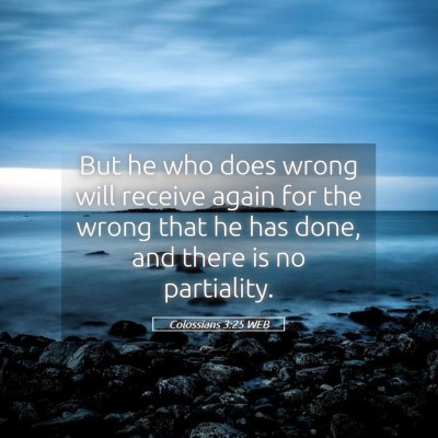 Picture 05 - Colossians 3:25 WEB - But he who does wrong will receive again for the - Bible Verse Picture