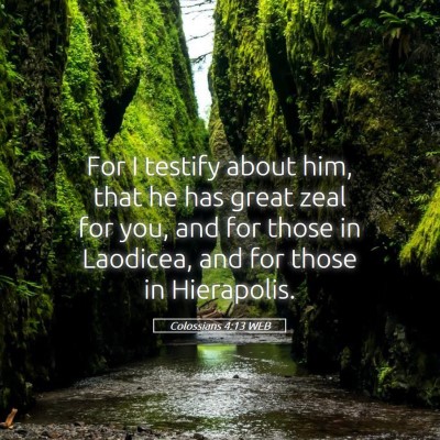 Picture 05 - Colossians 4:13 WEB - For I testify about him, that he has great zeal - Bible Verse Picture