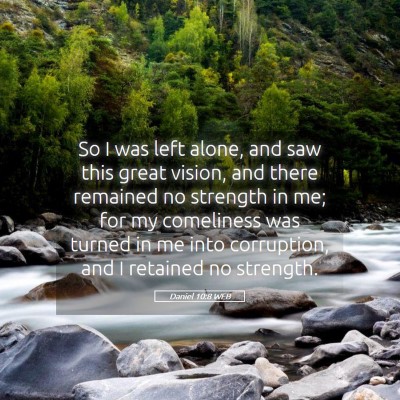 Picture 05 - Daniel 10:8 WEB - So I was left alone, and saw this great vision, - Bible Verse Picture