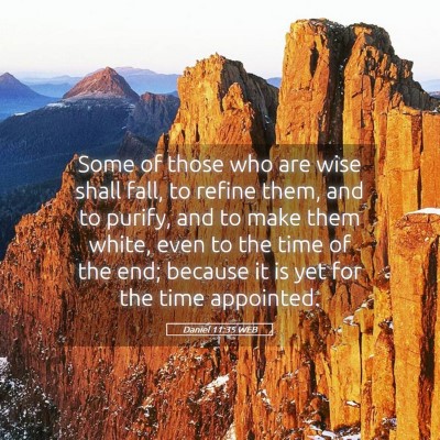 Picture 05 - Daniel 11:35 WEB - Some of those who are wise shall fall, to refine - Bible Verse Picture