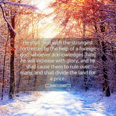 Picture 05 - Daniel 11:39 WEB - He shall deal with the strongest fortresses by - Bible Verse Picture