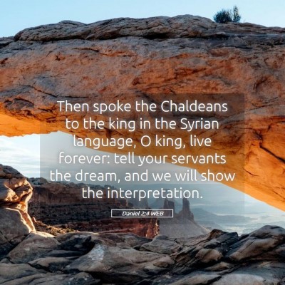 Picture 05 - Daniel 2:4 WEB - Then spoke the Chaldeans to the king in the - Bible Verse Picture