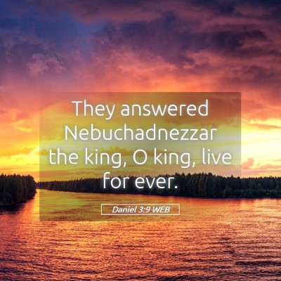 Picture 05 - Daniel 3:9 WEB - They answered Nebuchadnezzar the king, O king, - Bible Verse Picture