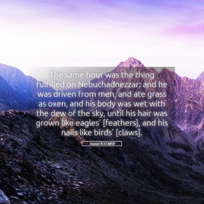 Picture 05 - Daniel 4:33 WEB - The same hour was the thing fulfilled on - Bible Verse Picture