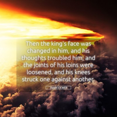 Picture 05 - Daniel 5:6 WEB - Then the king's face was changed in him, and his - Bible Verse Picture