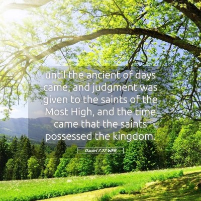Picture 05 - Daniel 7:22 WEB - until the ancient of days came, and judgment was - Bible Verse Picture