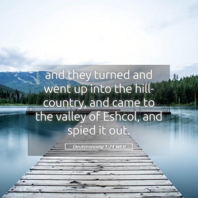 Picture 05 - Deuteronomy 1:24 WEB - and they turned and went up into the - Bible Verse Picture