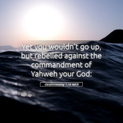 Picture 05 - Deuteronomy 1:26 WEB - Yet you wouldn't go up, but rebelled against the - Bible Verse Picture