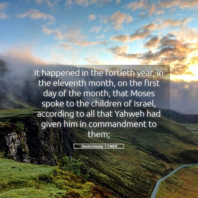 Picture 05 - Deuteronomy 1:3 WEB - It happened in the fortieth year, in the eleventh - Bible Verse Picture