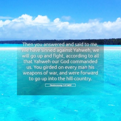 Picture 05 - Deuteronomy 1:41 WEB - Then you answered and said to me, We have sinned - Bible Verse Picture
