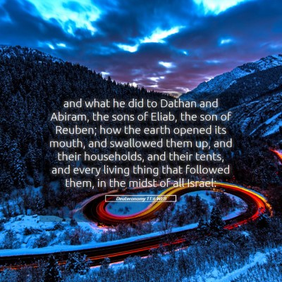 Picture 05 - Deuteronomy 11:6 WEB - and what he did to Dathan and Abiram, the sons of - Bible Verse Picture