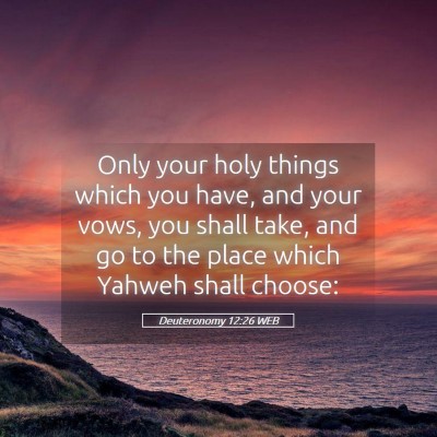 Picture 05 - Deuteronomy 12:26 WEB - Only your holy things which you have, and your - Bible Verse Picture