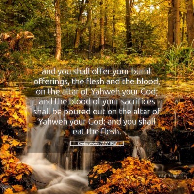 Picture 05 - Deuteronomy 12:27 WEB - and you shall offer your burnt offerings, the - Bible Verse Picture
