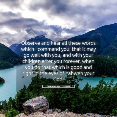 Picture 05 - Deuteronomy 12:28 WEB - Observe and hear all these words which I command - Bible Verse Picture