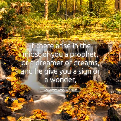Picture 05 - Deuteronomy 13:1 WEB - If there arise in the midst of you a prophet, or - Bible Verse Picture