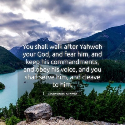 Picture 05 - Deuteronomy 13:4 WEB - You shall walk after Yahweh your God, and fear - Bible Verse Picture