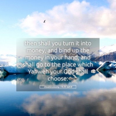 Picture 05 - Deuteronomy 14:25 WEB - then shall you turn it into money, and bind up - Bible Verse Picture