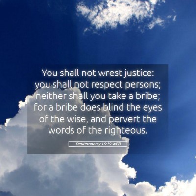 Picture 05 - Deuteronomy 16:19 WEB - You shall not wrest justice: you shall not - Bible Verse Picture
