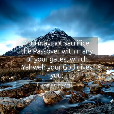 Picture 05 - Deuteronomy 16:5 WEB - You may not sacrifice the Passover within any of - Bible Verse Picture