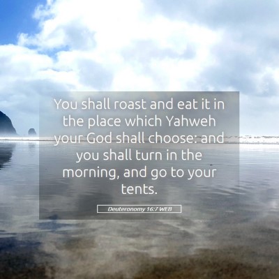 Picture 05 - Deuteronomy 16:7 WEB - You shall roast and eat it in the place which - Bible Verse Picture