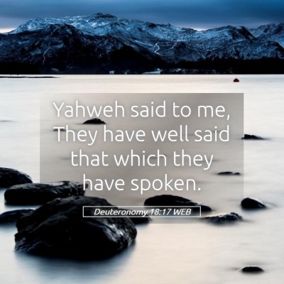 Picture 05 - Deuteronomy 18:17 WEB - Yahweh said to me, They have well said that which - Bible Verse Picture