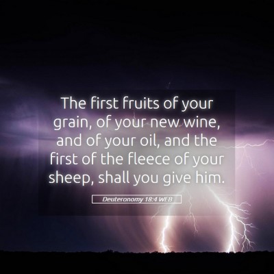 Picture 05 - Deuteronomy 18:4 WEB - The first fruits of your grain, of your new wine, - Bible Verse Picture