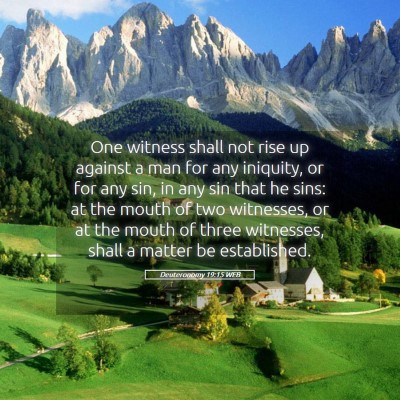 Picture 05 - Deuteronomy 19:15 WEB - One witness shall not rise up against a man for - Bible Verse Picture