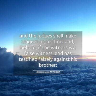 Picture 05 - Deuteronomy 19:18 WEB - and the judges shall make diligent inquisition: - Bible Verse Picture