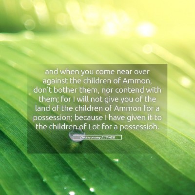 Picture 05 - Deuteronomy 2:19 WEB - and when you come near over against the children - Bible Verse Picture