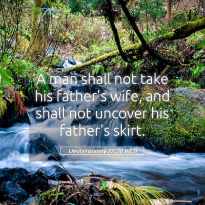 Picture 05 - Deuteronomy 22:30 WEB - A man shall not take his father's wife, and shall - Bible Verse Picture