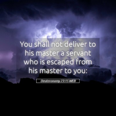 Picture 05 - Deuteronomy 23:15 WEB - You shall not deliver to his master a servant who - Bible Verse Picture