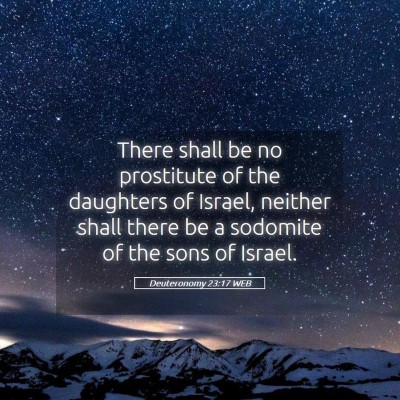 Picture 05 - Deuteronomy 23:17 WEB - There shall be no prostitute of the daughters of - Bible Verse Picture